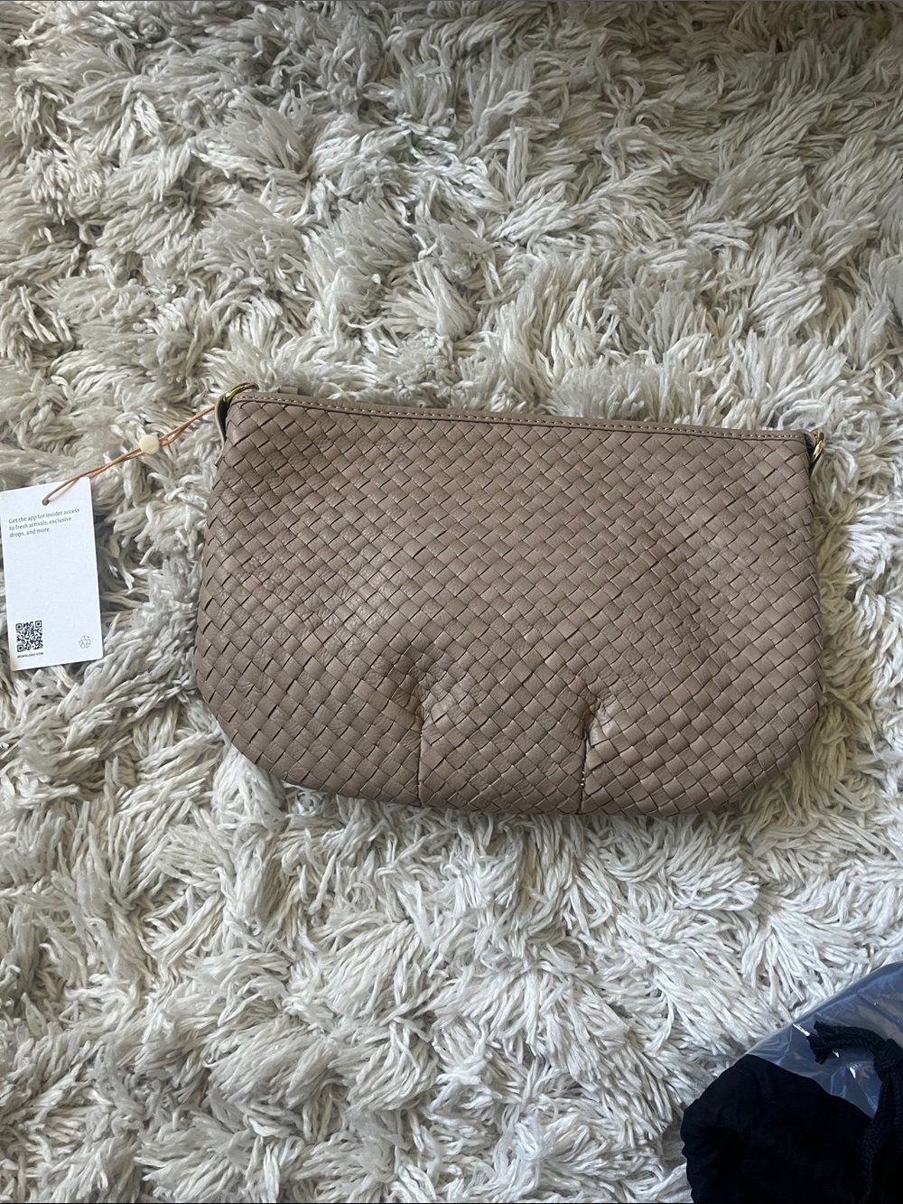 Quince Woven Clutch Wristlet in Taupe
